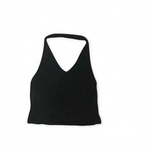 Bozzolo L Black halter neck crop top